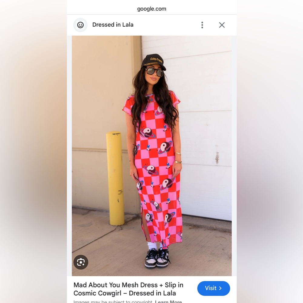 ISO (not for sale!): Dressed in LaLa Cosmic Cowgirl pink and red dress